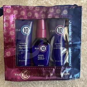 Brand New It’s a 10 Miracle Shampoo Conditioner Leave In Treatment Travel Kit